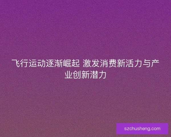 飞行运动逐渐崛起 激发消费新活力与产业创新潜力