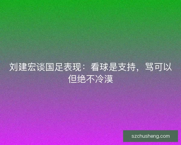 刘建宏谈国足表现：看球是支持，骂可以但绝不冷漠